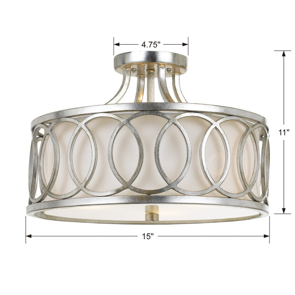Florence 15'' Three Light Semi Flush Mount, Antique Silver Alt 5.jpg
