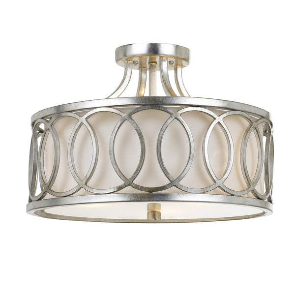 Florence 15'' Three Light Semi Flush Mount, Antique Silver - Main Product Image.jpg