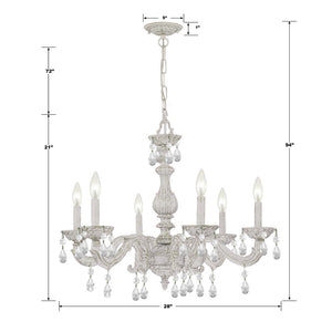 Maison Parisienne 28'' Six Light Crystal Chandelier, Antique White Hand Cut Crystal - Alternate Product Image 2.jpg
