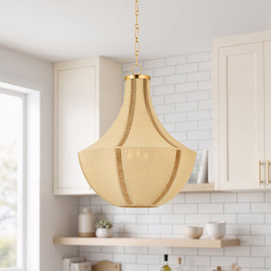 Soleris 20" Three Lights Lake Pendant, Aged Brass