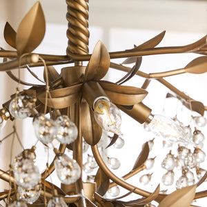 Virexa 45" Eight Lights Chandelier, Natural Brass