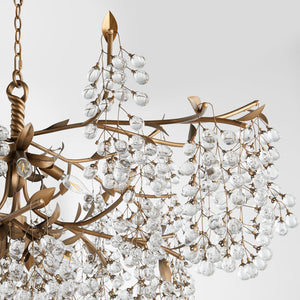 Virexa 45" Eight Lights Chandelier, Natural Brass
