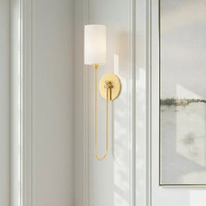 Norion 5" One Light Wall Sconce, Aged Brass
