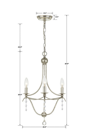 Katrina 15.5'' Three Light Mini Chandelier, Antique Silver - Alternate Product Image 2.jpg