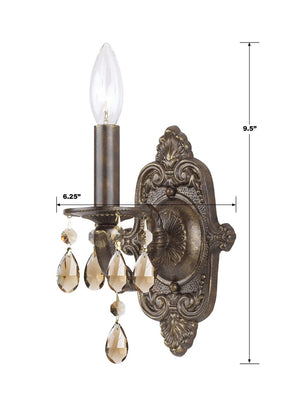 Maison Parisienne 6.25'' One Light Crystal Wall Sconce, Bronze Golden Teak Hand Cut Crystal - Alternate Product Image 1.jpg