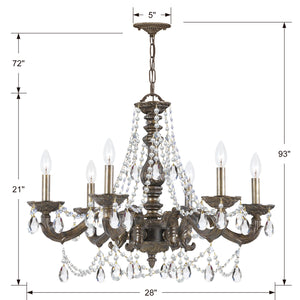 Maison Parisienne 28'' Six Light Crystal Chandelier, Bronze Hand Cut Crystal - Alternate Product Image 1.jpg