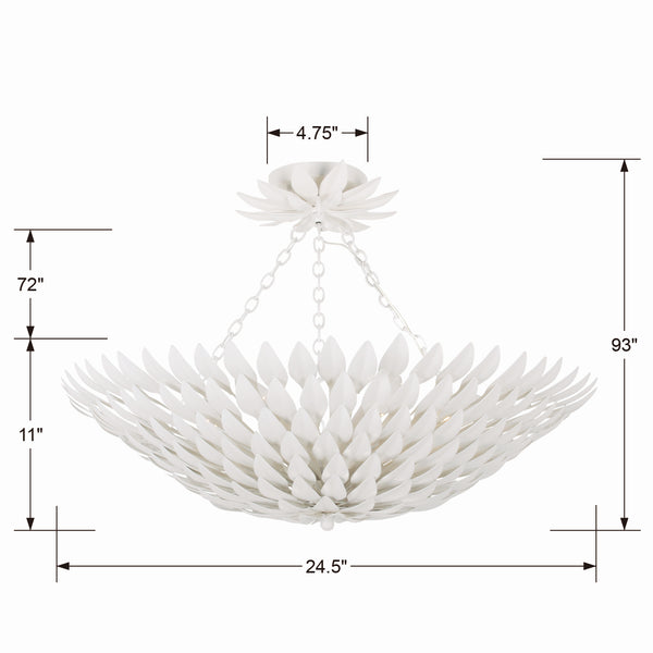 Laurel 24.5'' Six Light Semi Flush Mount, Matte White - Alternate Product Image 1.jpg