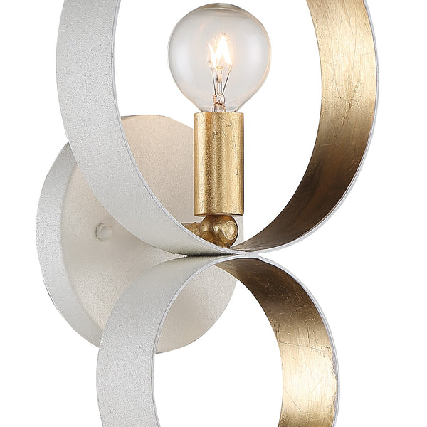 Lana 7'' One Light Wall Sconce, Matte White / Antique Gold - Alternate Product Image 1.jpg