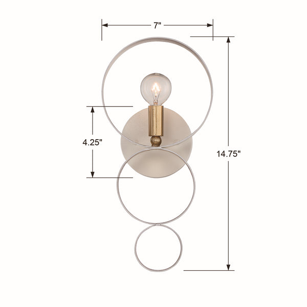 Lana 7'' One Light Wall Sconce, Matte White / Antique Gold - Alternate Product Image 2.jpg
