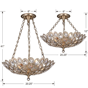 Jewel 20.25'' Three Light Chandelier, Distressed Gold Alt 4.jpg