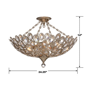 Jewel 24.25'' Five Light Semi Flush Mount, Distressed Gold Alt 5.jpg