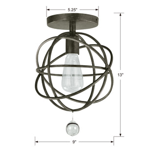 Soleil 9'' One Light Semi Flush Mount, English Bronze Alt 4.jpg