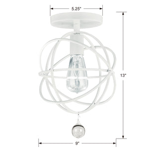 Soleil 9'' One Light Semi Flush Mount, White - Alternate Product Image 3.jpg