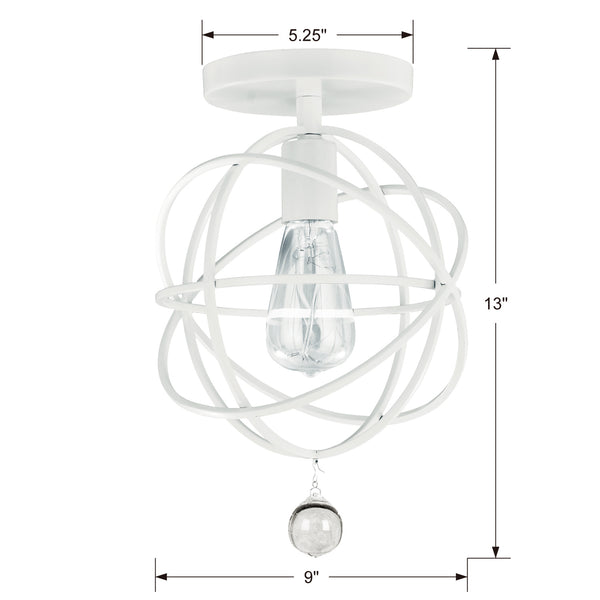 Soleil 9'' One Light Semi Flush Mount, White - Alternate Product Image 3.jpg
