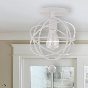 Soleil 9'' One Light Semi Flush Mount, White Alt 4.jpg