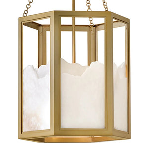 Veleta 15" Three Lights Medium Pendant, Lacquered Brass