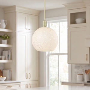 Albea 12" One Light Mini Pendant, Antique Brass
