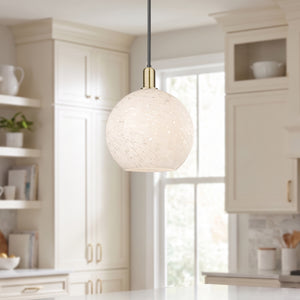 Albea 12" One Light Mini Pendant, Black Antique Brass