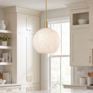 Albea 12" One Light Mini Pendant, Brushed Brass