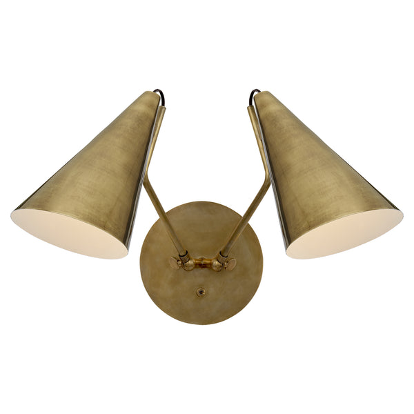 Clemente 16.75" Two Light Wall Sconce, Hand-Rubbed Antique Brass