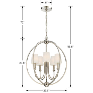 Sylvain 22.5'' Five Light Chandelier, Polished Nickel - Alternate Product Image 2.jpg
