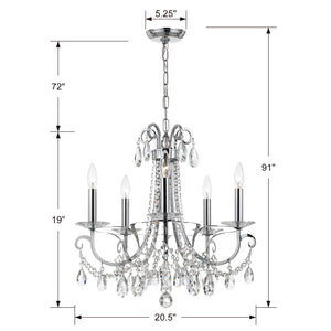 Ophelia 20.5'' Five Light Chandelier, Chrome Clear Hand Cut Crystal - Alternate Product Image 2.jpg