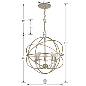 Soleil 17'' Five Light Mini Chandelier, Antique Silver - Alternate Product Image 2.jpg