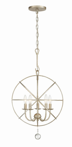 Soleil 17'' Five Light Mini Chandelier, Antique Silver Alt 4.jpg