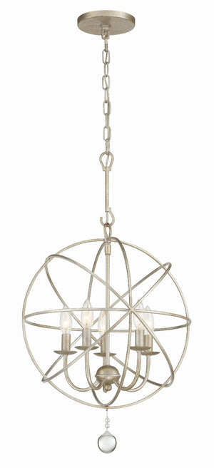 Soleil 17'' Five Light Mini Chandelier, Antique Silver - Main Product Image.jpg