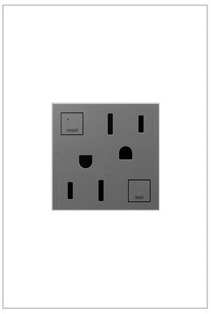 adorne® AGFTR2152M4 Tamper-Resistant 15A Duplex Self-Test GFCI Receptacles, Magnesium