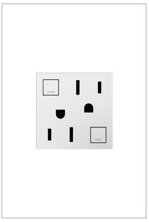 adorne® AGFTR2152W4 Tamper-Resistant 15A Duplex Self-Test GFCI Receptacles, White