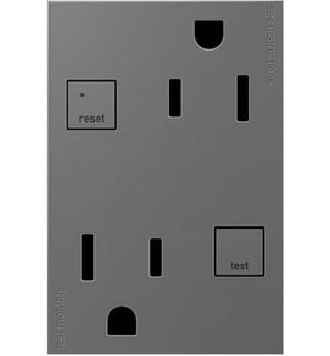 adorne® AGFTR2153M4 Plus Size Tamper-Resistant 15A Duplex Self-Test GFCI Receptacles, Magnesium