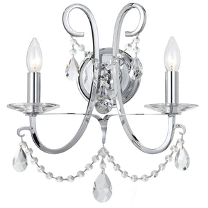 Ophelia 14'' Two Light Wall Sconce, Chrome Clear Hand Cut Crystal - Main Product Image.jpg