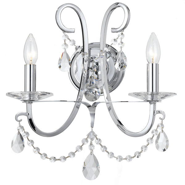 Ophelia 14'' Two Light Wall Sconce, Chrome Clear Hand Cut Crystal - Main Product Image.jpg