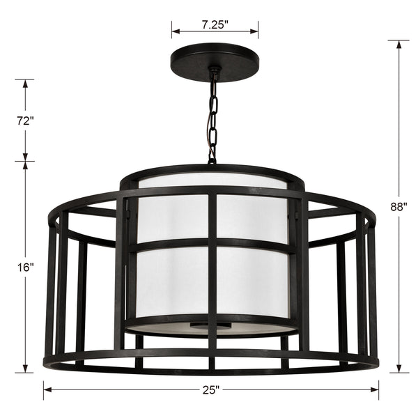 Hulcroft 25'' Five Light Chandelier, Matte Black - Alternate Product Image 3.jpg