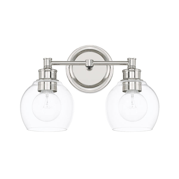 Lee 14.5" Two Light Vanity, Polished Nickel