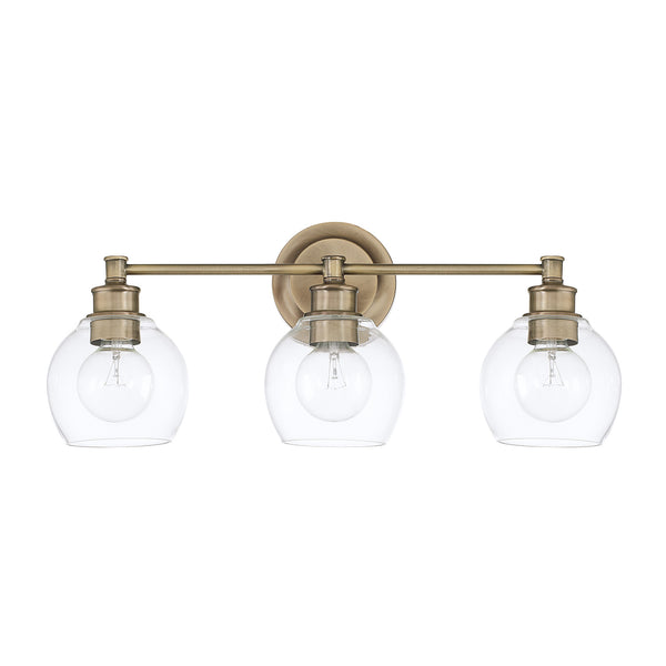 Lee 23.5" Three Light Vanity, Aged Brass