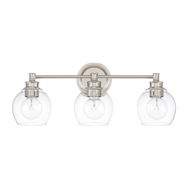 Lee 23.5" Three Light Vanity, Polished Nickel
