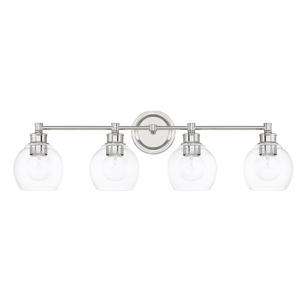 Lee 32" Four Light Vanity, Polished Nickel