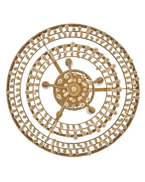 Freya 22" Five Light Semi Flush Mount, Burnished Gold