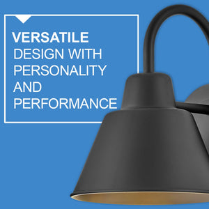 Yaton 8" One Light Small Gooseneck Barn Light, Black