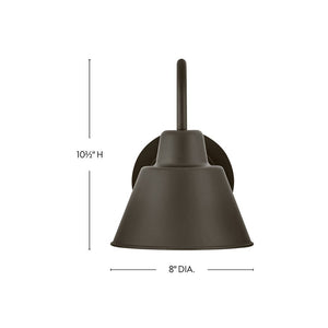 Yaton 8" One Light Small Gooseneck Barn Light, Oil Rubbed Bronze