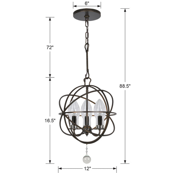 Soleil 16.5'' Three Light Outdoor Chandelier, English Bronze - Alternate Product Image 2.jpg
