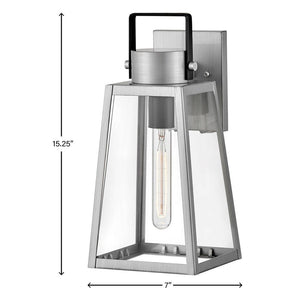 Xara 7" One Light Medium Wall Mount Lantern, Antique Brushed Aluminum