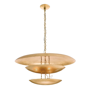 Oliver 31" Eight Light Chandelier, Gold Leaf