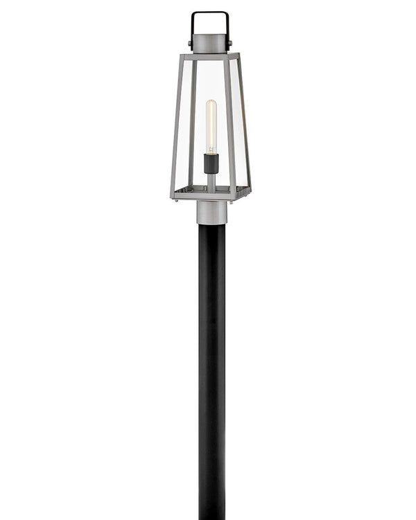 Xara 7" One Light Large Post Mount Lantern, Antique Brushed Aluminum