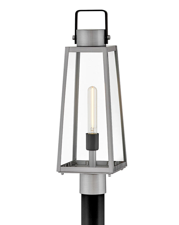 Xara 7" One Light Large Post Mount Lantern, Antique Brushed Aluminum