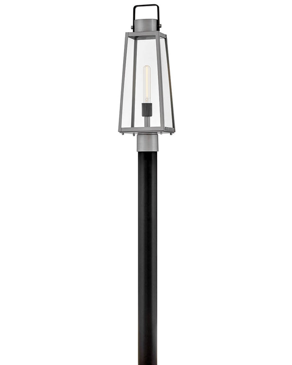 Xara 7" One Light Large Post Mount Lantern, Antique Brushed Aluminum