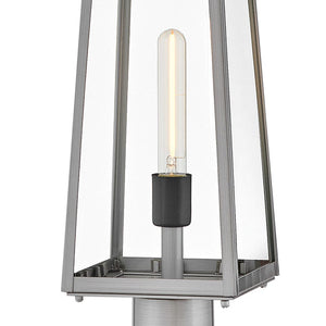 Xara 7" One Light Large Post Mount Lantern, Antique Brushed Aluminum