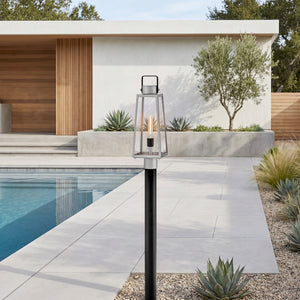 Xara 7" One Light Large Post Mount Lantern, Antique Brushed Aluminum